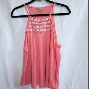 Pink coral halter tank top
